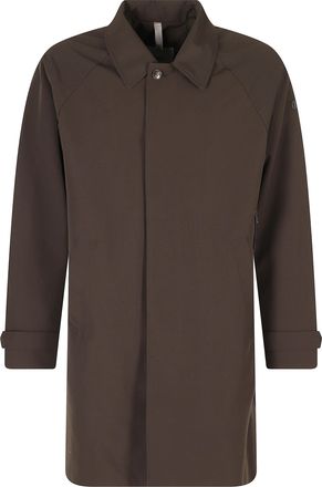 Duno Brown Polyester Midi Coat