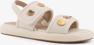Pinko Womens Sandals Fiona Leather White