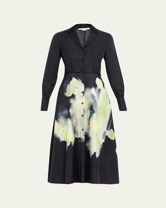 Jason Wu Watercolor Floral Silk Shirtdress