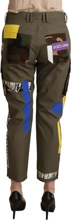 Dolce & Gabbana Womens Green Military Cargo Trouser Cotton Pants