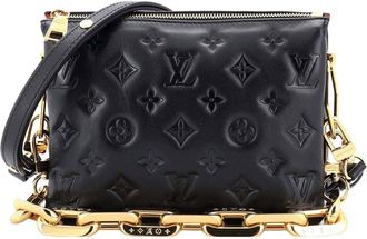 Louis Vuitton Black Monogram Embossed Lambskin Coussin Bb (Authentic Pre-Loved)