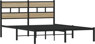 vidaXL Metal Bed Frame without Mattress Sonoma Oak 140x200 cm Vidaxl