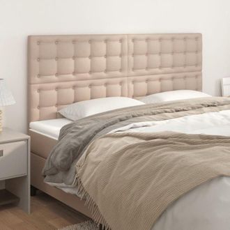 vidaXL Vidaxl - Cabeceros 4 Unidades Cuero Sint&eacute;tico Capuchino 90x5x78/88 Cm