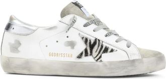 Golden Goose Low-Top Sneaker - Dames Super-Star Sneaker Wit/Zebra - Gr. 37 (EU) - in Weiß - für Damen