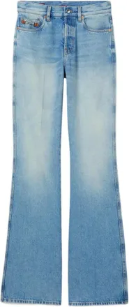 Gucci Flared Jeans, female, Blue, Size: W27 Cotton Denim Flare Pants
