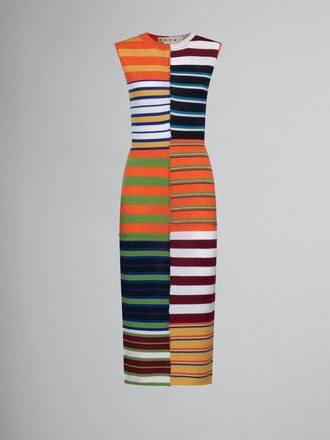 Marni Womens Multicolor Striped Sleeveless Midi Dress, Size 4