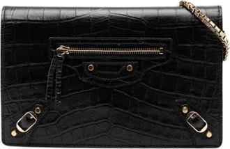 Balenciaga Pre-owned Cross Body Bags, female, Black, Size: ONE SIZE Pre-owned Leather Cross Body Bag