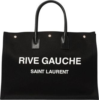 Saint Laurent Rive Gauche Tote Shopping Bag - Heren - Shoppers - Zwart - ONE Size - Leer - Tassen