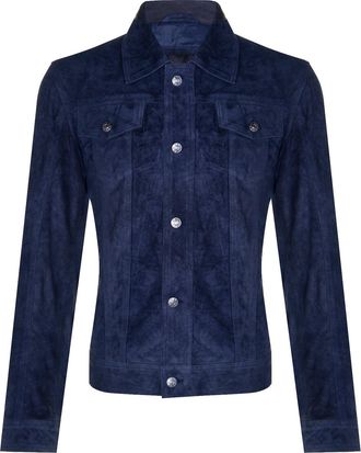 Infinity Leather Mens Goat Suede Leather Jeans Jacket-Adelaide