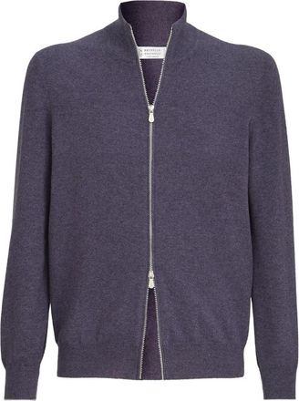 Brunello Cucinelli Cashmere High-neck Cardigan With Zipper
