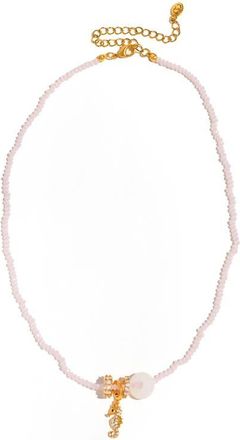 Girls Crew Seahorse Beaded Pendant Necklace in Gold at Nordstrom
