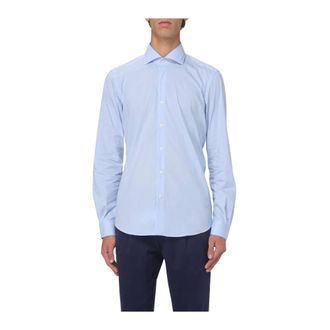 Fay Formal Shirts, male, Blue, Size: 3XL Blue Cotton Dress Shirt