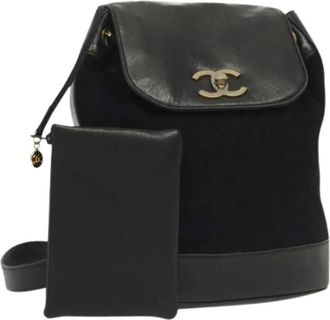 Chanel Pre-owned Backpacks, female, Black, Size: ONE SIZE Pre-owned Vintage Shoulder Bag