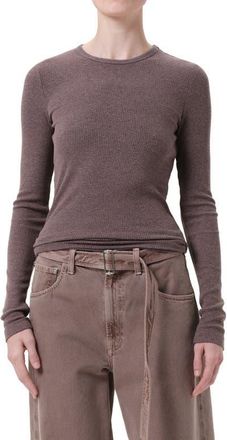 A Gold E Delphi Slim Fit Ribbed T-Shirt in Ceramic Dusty Vintage Rose at Nordstrom, Size X-Small