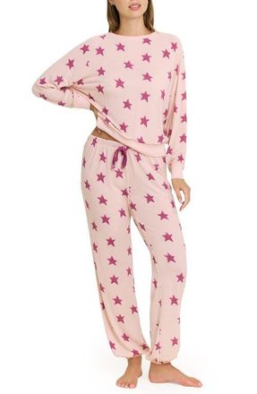 Honeydew Intimates Star Seeker Brushed Jersey Pajamas in Soft Pink Stars at Nordstrom, Size X-Small