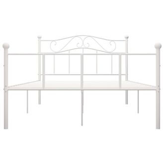 Berkfield Home Elegant Bed Frame White Metal 140x200 cm