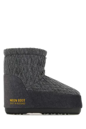Moon Boot Moon Boot Dark Grey Fabric Moon Boot X Guest In Residence Icon Low Ankle Boots