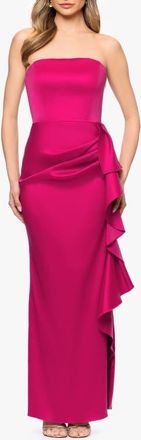 Betsy & Adam Stretch Mikado Column Gown in Cherry at Nordstrom, Size 12