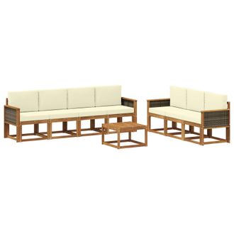 vidaXL Conjunto De Sof&aacute;s De Exterior Con Coj&iacute;n 7 Pcs Vidaxl