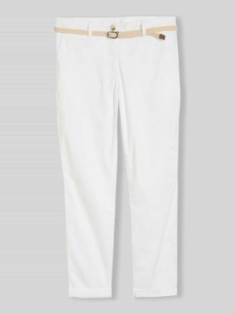 Tom Tailor Regular Fit Chino aus Baumwoll-Mix mit G&uuml;rtel in Weiss, Gr&ouml;&szlig;e 36/32