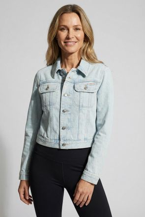 Calvin Klein Jeans Jeansjacke CALVIN KLEIN JEANS CROP 90S, Damen, Gr. XXL (46), driftwood blau, Denim/Jeans, Obermaterial: 100% Baumwolle, unifarben, schmal taillenbedec