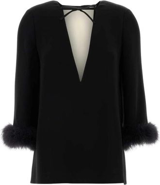Valentino Garavani Zijden Blouse - Dames - Blouses - Zwart - XS - Overhemden