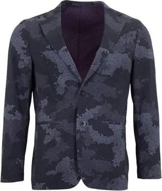 Lords of Harlech Judd Fully Lined Tailored Wool Blazer in Camo Mosaic Coal at Nordstrom, Size 38