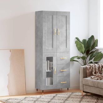 Berkfield Home Highboard Concrete Grey 69.5x34x180 cm Engineered Wood