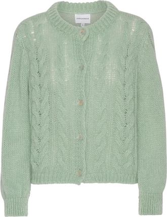 Americandreams Frankie Kabel Gebreid Vest - Dames - Vesten - Groen - S - Wol - Truien & Vesten