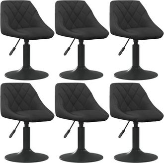 vidaXL Vidaxl - Silla De Comedor Giratoria 6 Uds Terciopelo Negro