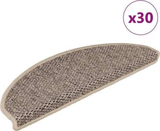 vidaXL Alfombra Autoadhesiva Escalera Sisal 30 Uds Beige Oscuro Vidaxl