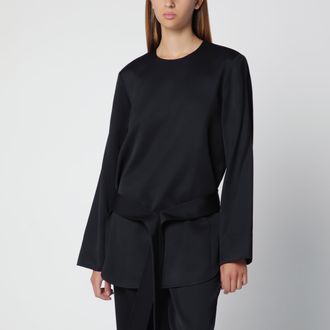 Toteme Tunica con cintura in raso nera