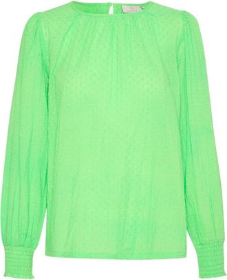 Kaffe Lenteboeket Lange Mouw Blouse - Dames - Blouses - Groen - 2XL - Katoen - Overhemden