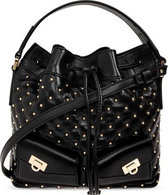 Ferragamo Tassen, Dames, Zwart, ONE Size, Leer, Trekkoordtas