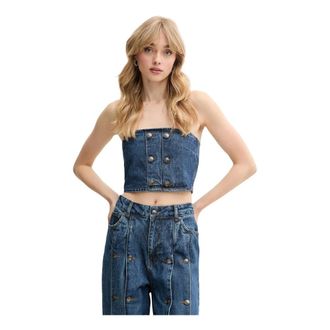 Rotate Rotate Birger Christensen, Dames, Tops, Blauw, Maat: M Denim