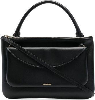 Jil Sander front pouch leather crossbody bag - women - Calf Leather - One Size - Black