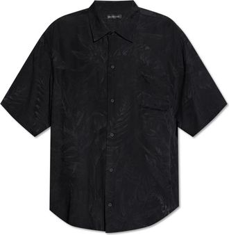 Balenciaga Zijden overhemd met zak - Heren - Korte mouwen Overhemden - Zwart - L - Overhemden