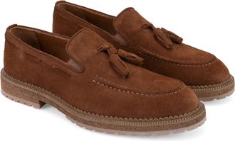 Desa Mens Suede Slip-Ons - 3cm Heel, Breathable | Brown - 43