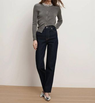 Veronica Beard Leah Mid Rise Straight Leg Jean In Indigo