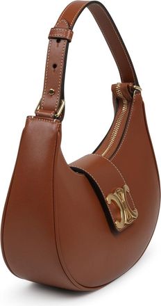 Celine Womens Shoulder Bag Ava Triomphe Medium Leather Buff Calfskin