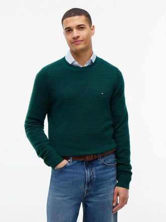 Tommy Hilfiger Mens Lambswool Crewneck Sweater - Ornamental Green - XL