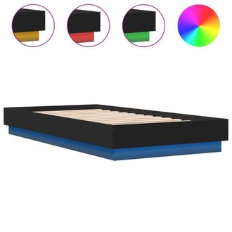 Berkfield Home Bed Frame Frame with LED Lights Black 75x190 cm Small Single