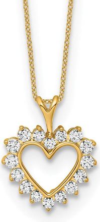 Diamond2Deal 14k Yellow Gold 1/2 Ct Lab Grown Diamond Heart Pendant Necklace 18 Clarity VS, Color G-H
