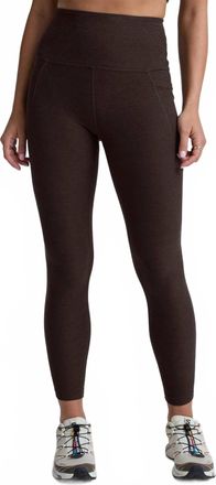 Beyond Yoga Spacedye Out Of Pocket High Waisted Midi Legging In Dark Chocolate