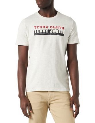 Teddy Smith Mens T-Gordon Mc Jersey T-Shirt, White Ivory China, M