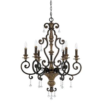 Loops 6 Bulb Chandelier Hanging Pendant LIght Heirloom LED E14 60W Bulb
