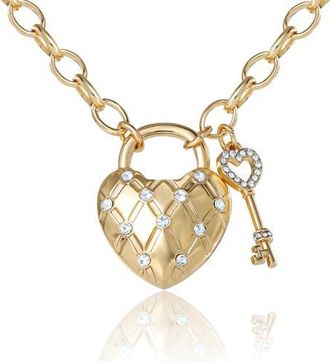 Juicy Couture Heart Locket with Key Pendant Necklace, Gold-Tone in Gold Tone at Nordstrom, Size 18