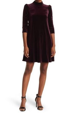 Eliza J Velvet Mock Neck Mini Dress in Egg at Nordstrom Rack, Size 10