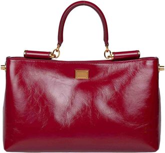 Dolce & Gabbana Vittoria handbag in dark red calfskin
