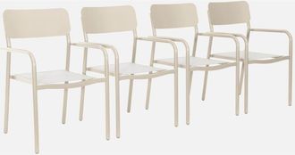 Sweeek Silla De Jard&iacute;n Apilable De Aluminio, Set De 4